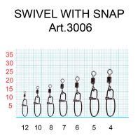 Вертлюжок с застежкой Insurance, №6 (15 кг), (упак. 8 шт)